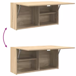 vidaXL Bathroom Wall Cabinet Hanging Wall Storage Cupboard Engineered Wood - sonoma oak, 80 x 25 x 40 cm - Additional view 7