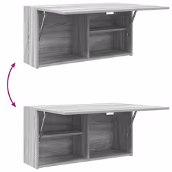 vidaXL Bathroom Wall Cabinet Hanging Wall Storage Cupboard Engineered Wood - grey sonoma, 80 x 25 x 40 cm - Additional view 7