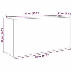 vidaXL Bathroom Wall Cabinet Hanging Wall Storage Cupboard Engineered Wood - old wood, 80 x 25 x 40 cm - Additional view 10