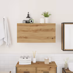 vidaXL Bathroom Wall Cabinet Hanging Wall Storage Cupboard Engineered Wood - artisan oak, 80 x 25 x 40 cm - Additional view 2