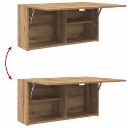 vidaXL Bathroom Wall Cabinet Hanging Wall Storage Cupboard Engineered Wood - artisan oak, 80 x 25 x 40 cm - Additional view 7