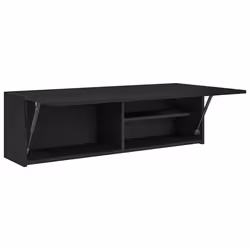 vidaXL Bathroom Wall Cabinet Hanging Wall Storage Cupboard Engineered Wood - black, 100 x 25 x 30 cm - Additional view 4