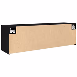 vidaXL Bathroom Wall Cabinet Hanging Wall Storage Cupboard Engineered Wood - black, 100 x 25 x 30 cm - Additional view 6