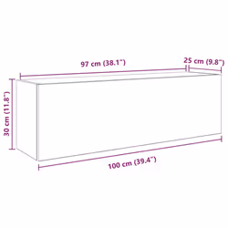 vidaXL Bathroom Wall Cabinet Hanging Wall Storage Cupboard Engineered Wood - sonoma oak, 100 x 25 x 30 cm - Additional view 10