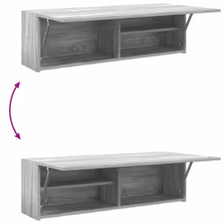 vidaXL Bathroom Wall Cabinet Hanging Wall Storage Cupboard Engineered Wood - grey sonoma, 100 x 25 x 30 cm - Additional view 7