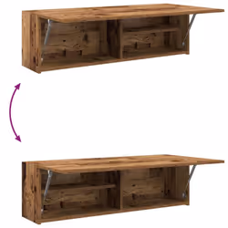 vidaXL Bathroom Wall Cabinet Hanging Wall Storage Cupboard Engineered Wood - old wood, 100 x 25 x 30 cm - Additional view 7