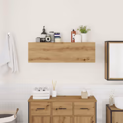 vidaXL Bathroom Wall Cabinet Hanging Wall Storage Cupboard Engineered Wood - artisan oak, 100 x 25 x 30 cm - Additional view 2