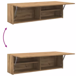 vidaXL Bathroom Wall Cabinet Hanging Wall Storage Cupboard Engineered Wood - artisan oak, 100 x 25 x 30 cm - Additional view 7