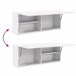vidaXL Bathroom Wall Cabinet Hanging Wall Storage Cupboard Engineered Wood - white, 100 x 25 x 40 cm - Additional view 7