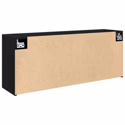 vidaXL Bathroom Wall Cabinet Hanging Wall Storage Cupboard Engineered Wood - black, 100 x 25 x 40 cm - Additional view 6