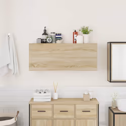 vidaXL Bathroom Wall Cabinet Hanging Wall Storage Cupboard Engineered Wood - sonoma oak, 100 x 25 x 40 cm - Additional view 2