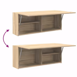 vidaXL Bathroom Wall Cabinet Hanging Wall Storage Cupboard Engineered Wood - sonoma oak, 100 x 25 x 40 cm - Additional view 7