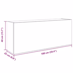 vidaXL Bathroom Wall Cabinet Hanging Wall Storage Cupboard Engineered Wood - grey sonoma, 100 x 25 x 40 cm - Additional view 10