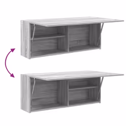 vidaXL Bathroom Wall Cabinet Hanging Wall Storage Cupboard Engineered Wood - grey sonoma, 100 x 25 x 40 cm - Additional view 7