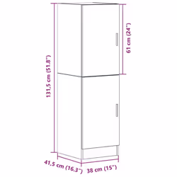 vidaXL Kitchen Cabinet Sonoma Oak 38x41.5x131.5 cm Engineered Wood cabinet - sonoma oak - Additional view 10
