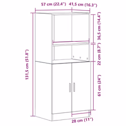 vidaXL Kitchen Cabinet Freestanding Storage Cabinet Cupboard Engineered Wood - black