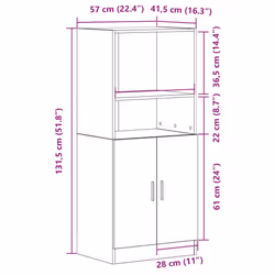 vidaXL Kitchen Cabinet Freestanding Storage Cabinet Cupboard Engineered Wood - old wood - Additional view 9