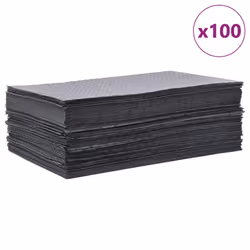 vidaXL Oil Absorbent Pads Spill Control Pad Workshop Oil Absorbent Mat Grey - 100 pcs