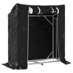 vidaxL Firewood Rack with Rain Cover 100.5x100.5x110.5 cm Galvanised Steel - 100.5 x 40.5 x 110.5 cm