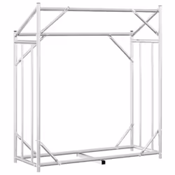 vidaxL Firewood Rack with Rain Cover 100.5x100.5x110.5 cm Galvanised Steel - 100.5 x 40.5 x 110.5 cm - Additional view 5