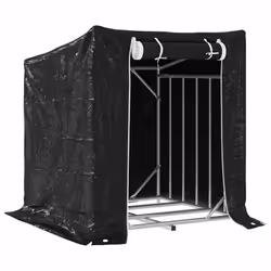 vidaxL Firewood Rack with Rain Cover 100.5x100.5x110.5 cm Galvanised Steel - 101 x 61 x 110.5 cm