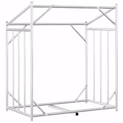 vidaxL Firewood Rack with Rain Cover 100.5x100.5x110.5 cm Galvanised Steel - 101 x 61 x 110.5 cm - Additional view 5