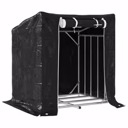 vidaxL Firewood Rack with Rain Cover 100.5x100.5x110.5 cm Galvanised Steel - 100.5 x 80.5 x 110.5 cm