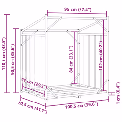 vidaxL Firewood Rack with Rain Cover 100.5x100.5x110.5 cm Galvanised Steel - 100.5 x 80.5 x 110.5 cm