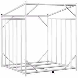 vidaxL Firewood Rack with Rain Cover 100.5x100.5x110.5 cm Galvanised Steel - 100.5 x 80.5 x 110.5 cm - Additional view 5