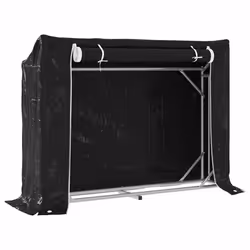 vidaxL Firewood Rack with Rain Cover 100.5x100.5x110.5 cm Galvanised Steel - 151 x 40.5 x 110.5 cm