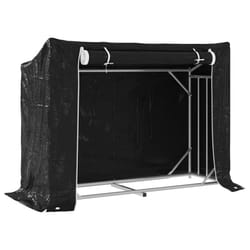 vidaxL Firewood Rack with Rain Cover 100.5x100.5x110.5 cm Galvanised Steel - 151 x 60.5 x 110.5 cm
