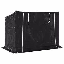 vidaxL Firewood Rack with Rain Cover 100.5x100.5x110.5 cm Galvanised Steel - 151 x 80.5 x 110.5 cm - Additional view 4