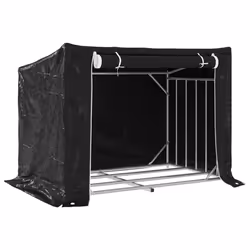 vidaxL Firewood Rack with Rain Cover 100.5x100.5x110.5 cm Galvanised Steel - 150.5 x 100.5 x 110.5 cm