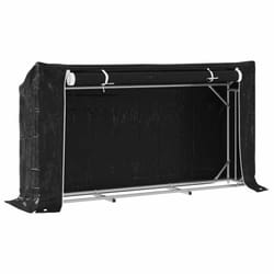 vidaxL Firewood Rack with Rain Cover 100.5x100.5x110.5 cm Galvanised Steel - 200.5 x 41 x 110.5 cm