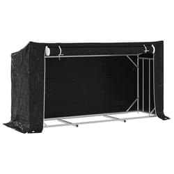 vidaxL Firewood Rack with Rain Cover 100.5x100.5x110.5 cm Galvanised Steel - 200.5 x 60.5 x 110.5 cm