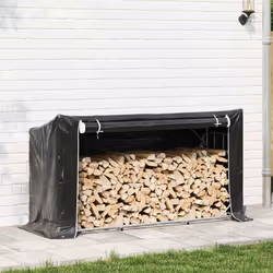 vidaxL Firewood Rack with Rain Cover 100.5x100.5x110.5 cm Galvanised Steel - 100 x 40 x 200 cm