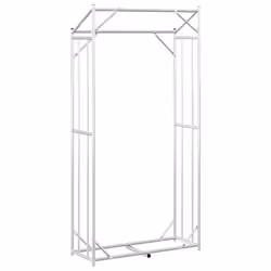 vidaxL Firewood Rack with Rain Cover 100.5x100.5x110.5 cm Galvanised Steel - 100 x 40 x 200 cm - Additional view 5