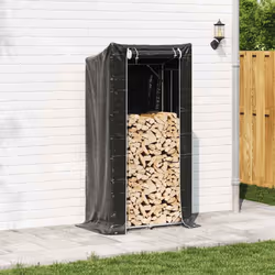 vidaxL Firewood Rack with Rain Cover 100.5x100.5x110.5 cm Galvanised Steel - 100 x 60 x 200 cm