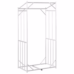 vidaxL Firewood Rack with Rain Cover 100.5x100.5x110.5 cm Galvanised Steel - 100 x 60 x 200 cm - Additional view 5