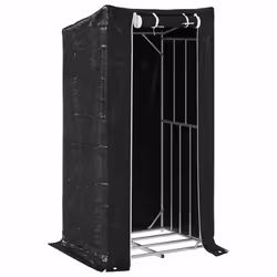 vidaxL Firewood Rack with Rain Cover 100.5x100.5x110.5 cm Galvanised Steel - 100 x 80 x 200 cm