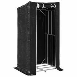 vidaxL Firewood Rack with Rain Cover 100.5x100.5x110.5 cm Galvanised Steel - 100 x 80 x 200 cm