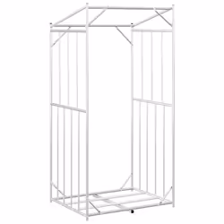 vidaxL Firewood Rack with Rain Cover 100.5x100.5x110.5 cm Galvanised Steel - 100 x 80 x 200 cm - Additional view 5