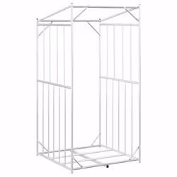 vidaxL Firewood Rack with Rain Cover 100.5x100.5x110.5 cm Galvanised Steel - 100 x 100 x 200 cm - Additional view 5