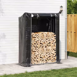 vidaxL Firewood Rack with Rain Cover 100.5x100.5x110.5 cm Galvanised Steel - 150 x 60 x 200 cm