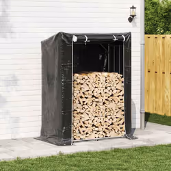 vidaxL Firewood Rack with Rain Cover 100.5x100.5x110.5 cm Galvanised Steel - 150 x 80 x 200 cm