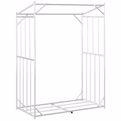 vidaxL Firewood Rack with Rain Cover 100.5x100.5x110.5 cm Galvanised Steel - 150 x 80 x 200 cm - Additional view 5
