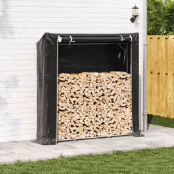 vidaxL Firewood Rack with Rain Cover 100.5x100.5x110.5 cm Galvanised Steel - 200 x 40 x 200 cm