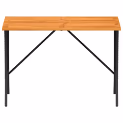 vidaXL Garden Table with Acacia Wood Top Black 105x75x72 cm Poly Rattan - black - Additional view 4