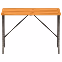 vidaXL Garden Table with Acacia Wood Top Black 105x75x72 cm Poly Rattan - grey - Additional view 4
