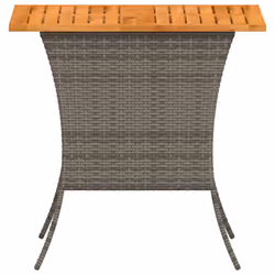 vidaXL Garden Table with Acacia Wood Top Black 105x75x72 cm Poly Rattan - grey - Additional view 5